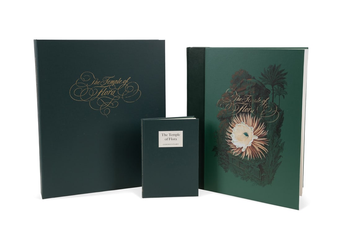 ROBERT THORNTON 'THE TEMPLE OF FLORA' 2008: Robert John Thornton (English, London, 1768-1837). The Temple of Flora, or Garden of the Botanist, first edition by the Folio Society, 2008, two volumes, limited to 600 copies, complete with all inter