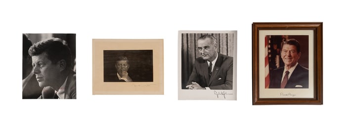FOUR PRESIDENTIAL PHOTOS WITH SIGNATURES