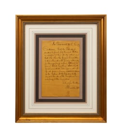 EARLY GEORGIA STATE FRAMED & SIGNED 1789 DOCUMENT