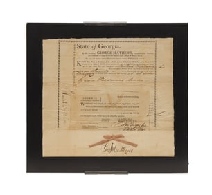 GEORGE MATHEWS-SIGNED 1795 GEORGIA LAND GRANT