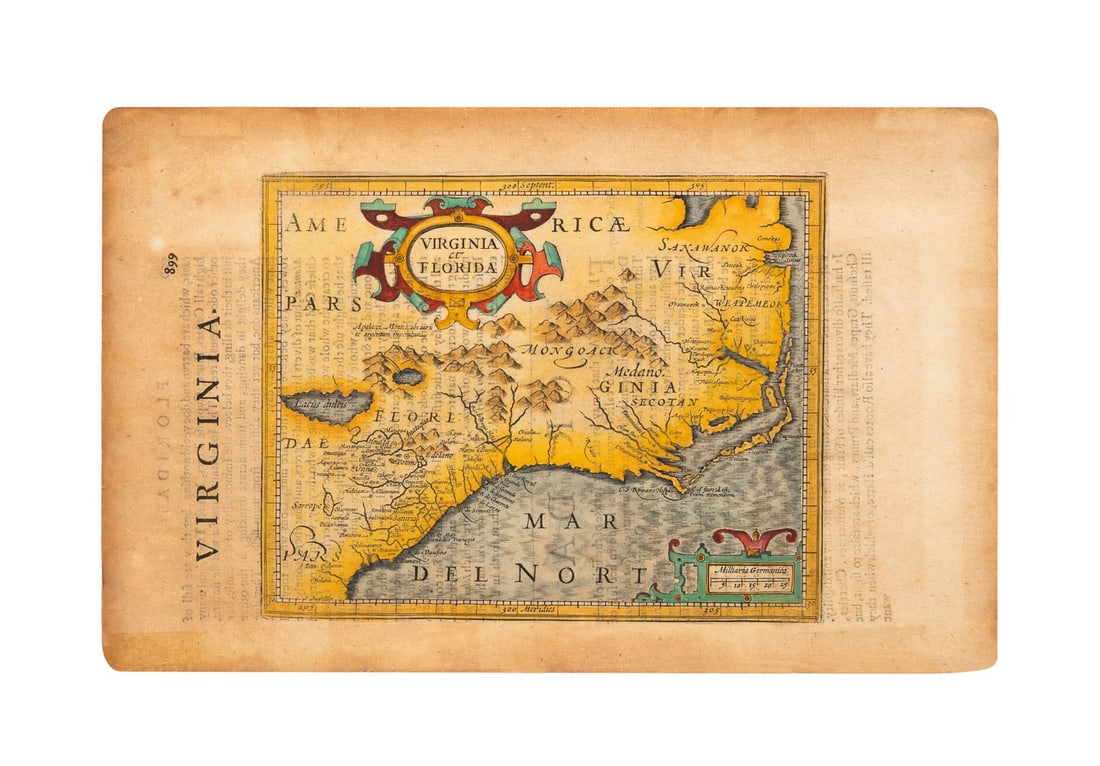 JODOCUS HONDIUS HISTORIA MUNDI VIRGINIA ET FLORIDA (1 of 8)
