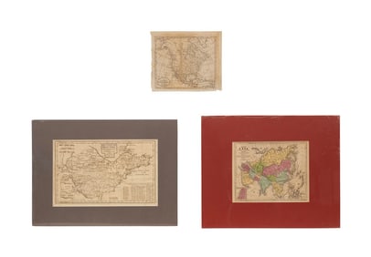 THREE MAPS, TWO-ASIAN, ONE-U.S.A. 18-19TH CENTURY
