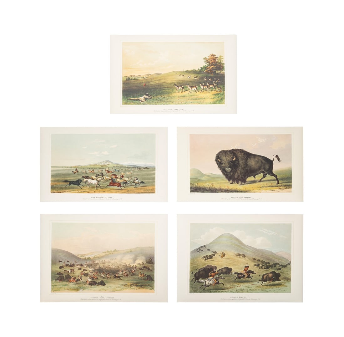 CATLIN'S NORTH AMERICAN INDIAN PORTFOLIO #275/950: George Catlin (American, 1796–1872). Catlin’s North American Indian Portfolio. Abbeville Press, 1989, color lithographs with proper blind impression stamp, complete with 31 color-printed plates, i