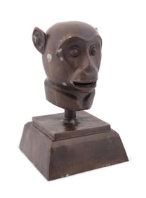 CHINESE BRONZE ZODIAC MONKEY HEAD