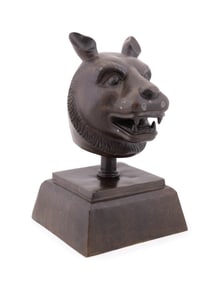 CHINESE BRONZE ZODIAC BEAR HEAD