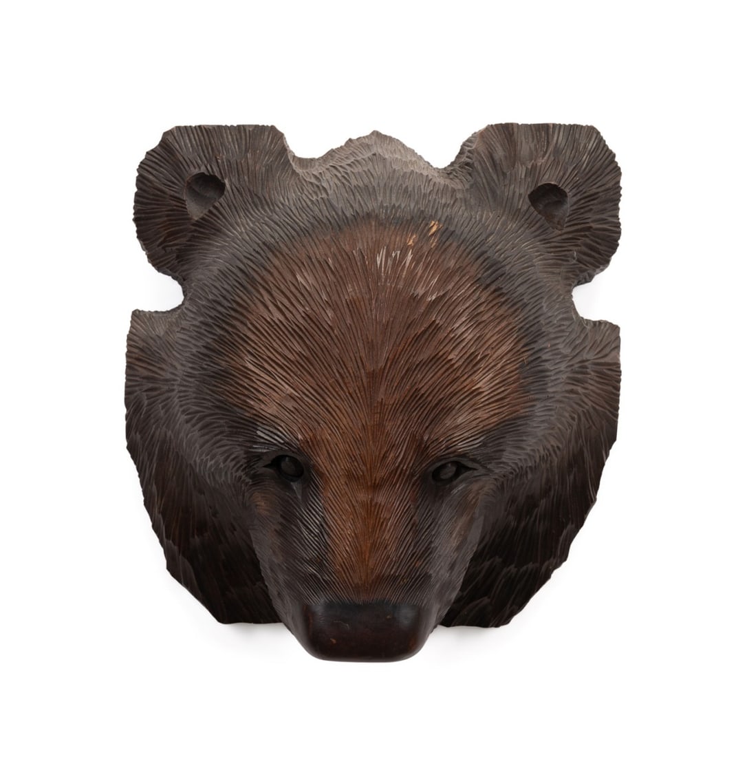 JAPANESE AINU CARVED WOODEN BEAR MASK (1 of 4)