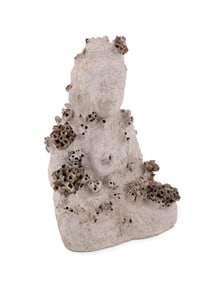 ASIAN CERAMIC BARNACLE ENCRUSTED SEATED BUDDHA