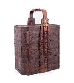 LARGE CHINESE WOVEN WEDDING BASKET