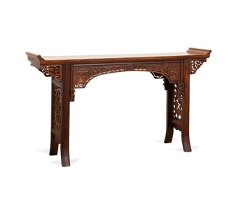 CHINESE CARVED HARDWOOD ALTAR TABLE