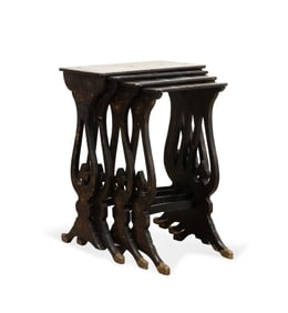 CHINESE EXPORT, SET OF FOUR NESTING TABLES