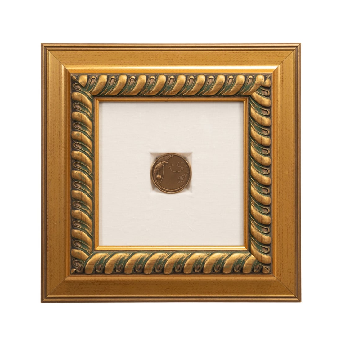 ERTE 'PARROT' 1989 LIMITED ED. MEDALLION, FRAMED: Romain de Tirtoff Erte (Russian / French 1892-1990). "Parrot" - 1989, limited edition double sided bronze medallion, produced by Seven Arts Ltd. Framed. Provenance: Private Collection of Leigh Sherman
