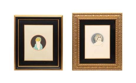 ERTE 'ROSE TURBAN' & 'YELLOW TURBAN' LITHOGRAPHS