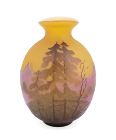 AFTER GALLE LANDSCAPE CAMEO GLASS VASE