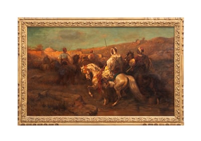 AFTER ADOLPHE SCHREYER, "ARABS ON THE MARCH", OIL
