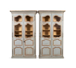 PAIR OF OVERSIZED LOUIS XV STYLE BIBLIOTHEQUES