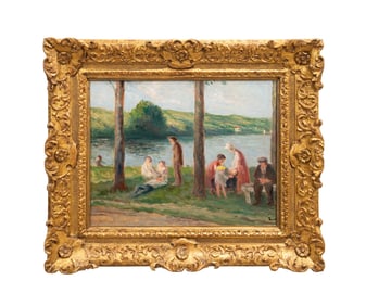 M. LUCE, 'ROLLEBOISE DE REPOS SUR LES BERGES' OIL