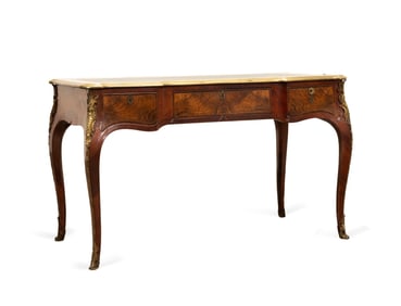 LOUIS XV STYLE BRONZE MOUNTED BUREAU PLAT