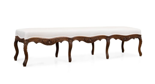 MID-18TH C. REGENCE / LOUIS XV BEECH BENCH