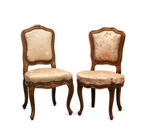 NEAR PAIR OF LOUIS XV STYLE CHILD'S SIDE CHAIRS
