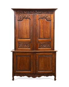 18TH/19TH LOUIS XV STYLE PINE BUFFET A DEUX CORPS