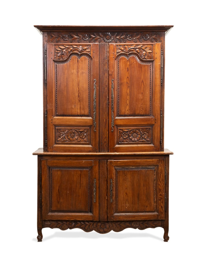 18TH/19TH LOUIS XV STYLE PINE BUFFET A DEUX CORPS (1 of 5)