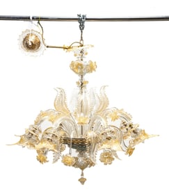 MURANO GLASS AVENTURINA 8-LIGHT CHANDELIER