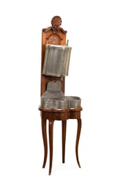 FRENCH LAVABO ON LOUIS XVI STYLE WALNUT STAND