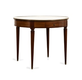 20TH C. LOUIS XVI STYLE MAHOGANY BOUILLOTTE TABLE