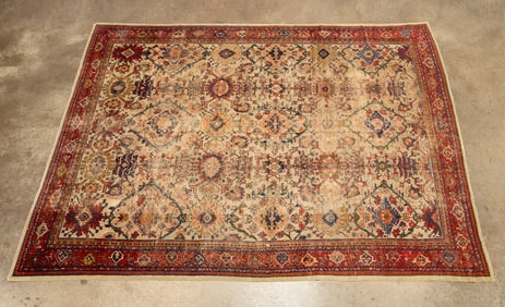LARGE HAND-KNOTTED PERSIAN MAHAL RUG