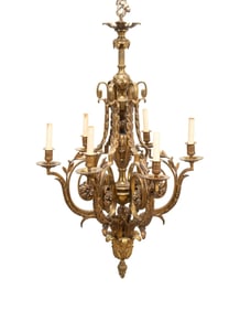 LOUIS XVI STYLE GILT BRONZE 6-LIGHT CHANDELIER