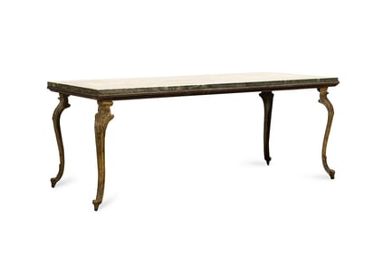 INLIAD PIETRA DURA AND BRONZE COCKTAIL TABLE