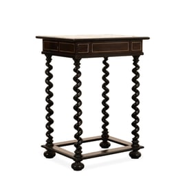 BAROQUE STYLE BONE INLAID BARLEY TWIST TABLE