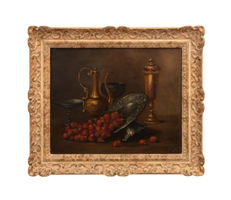 PAUL FORET, STILL LIFE WITH STRAWBERRIES, O/C