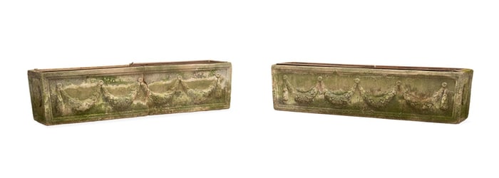 PAIR OF NEOCLASSICAL STYLE CAST STONE PLANTERS
