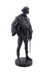 EMILE LOUIS PICAULT, 'ESCHOLIER...' FIGURAL BRONZE
