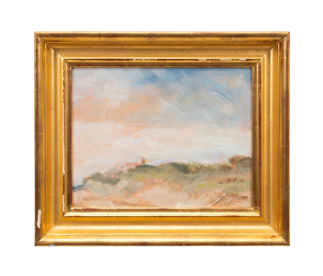 M.J. LEVY-DICKSON, 'NANTUCKET' SUNSET OIL ON BOARD (1 of 7)