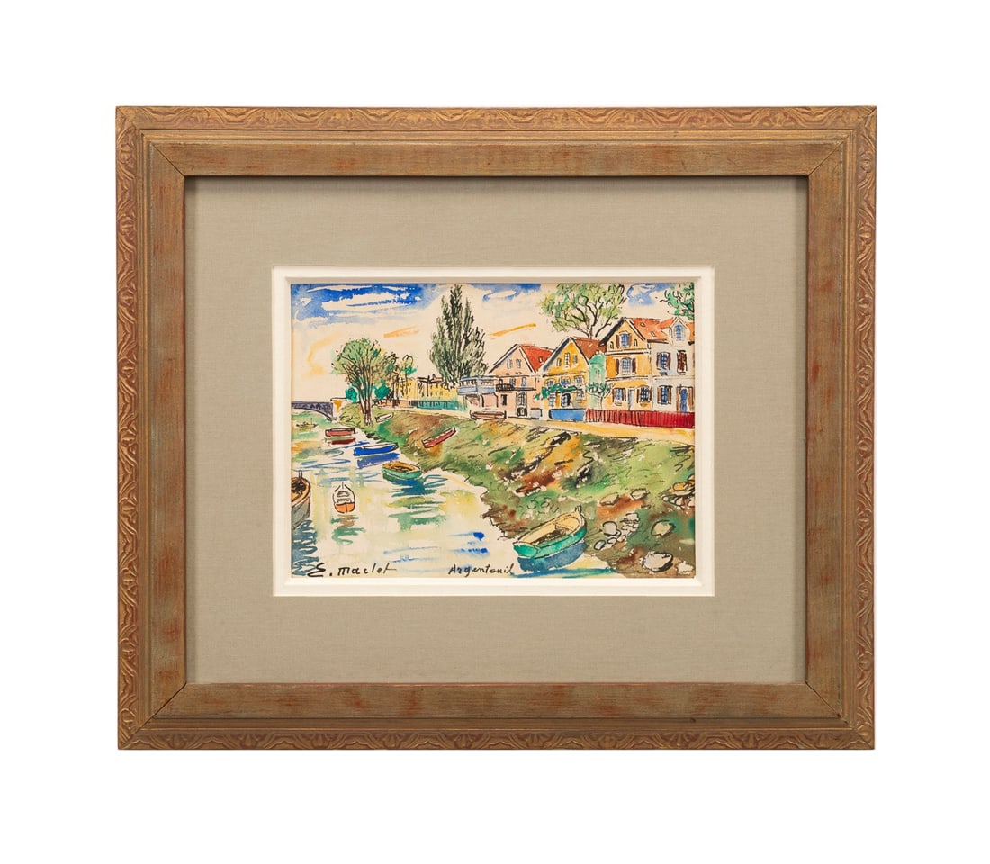 ELISEE MACLET 'ARGENTEUIL' WATERCOLOR PAINTING (1 of 5)
