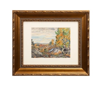 FRENCH SC. 1895 FONTAINEBLEAU WATERCOLOR LANDSCAPE