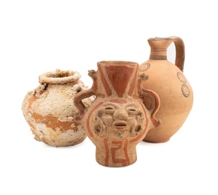 GROUP OF THREE ANCIENT STYLE CERAMIC VESSELS
