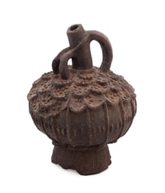 AFRICAN CAMEROON GRASSLANDS TERRACOTTA WINE VESSEL