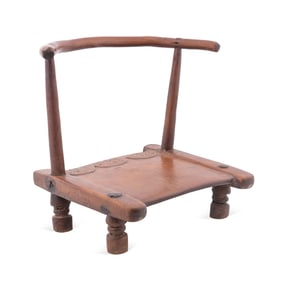 AFRICAN COTE D'IVOIRE CARVED WOOD CHAIR