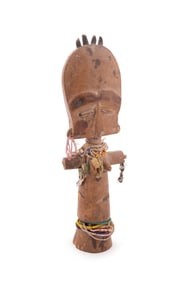 AFRICAN GHANA AKAU BA CARVED WOOD FERTILITY FIGURE