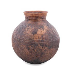 AFRICAN COTE D'IVOIRE CERAMIC BULBOUS VESSEL