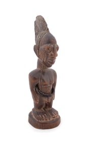 AFRICAN YORUBA IBEJI MALE CARVED WOOD FIGURE