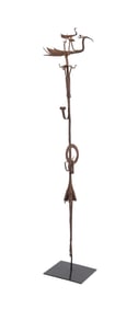 AFRICAN YORUBA WROUGHT IRON BIRD STAFF