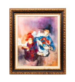 L. FRANCK, 'L'OISELEUR', FIGURAL OIL ON CANVAS