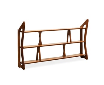 MCM DANISH MODERN TEAK WALL HANGING SHELF