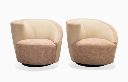 VLADIMIR KAGAN, PAIR OF 'NAUTILUS' SWIVEL CHAIRS