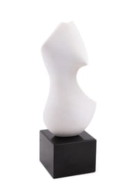 KIEFF, SMALL ABSTRACT WHITE MARBLE SCULPTURE