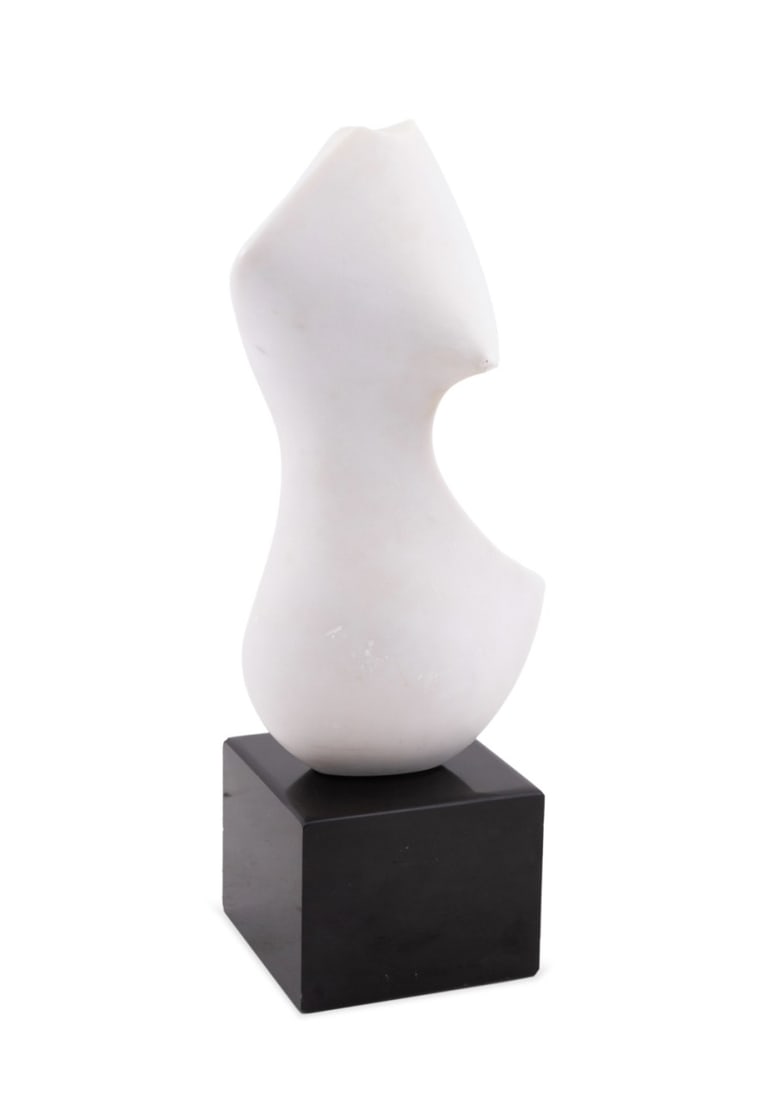 KIEFF, SMALL ABSTRACT WHITE MARBLE SCULPTURE (1 of 6)